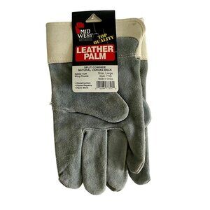 Mid West Leather Palm Work Gloves Large NEW